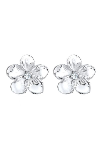 ELLI Ohrringe Frangipani Blüte Diamant Blume 925 Silber