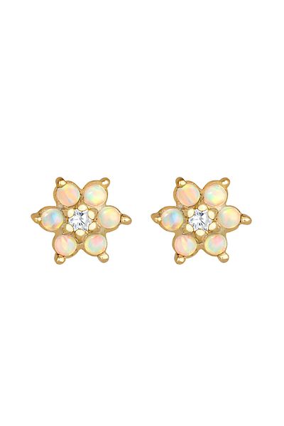 ELLI Ohrringe Kinder Blüte Synth. Opal Zirkonia 925 Silber