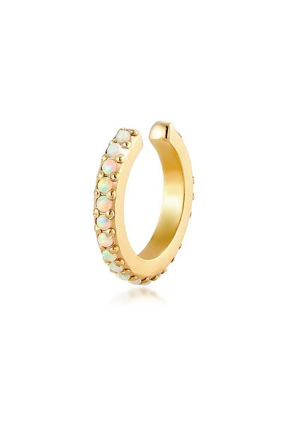 ELLI Ohrringe Single Earcuff Synthetischer Opal 925 Silber