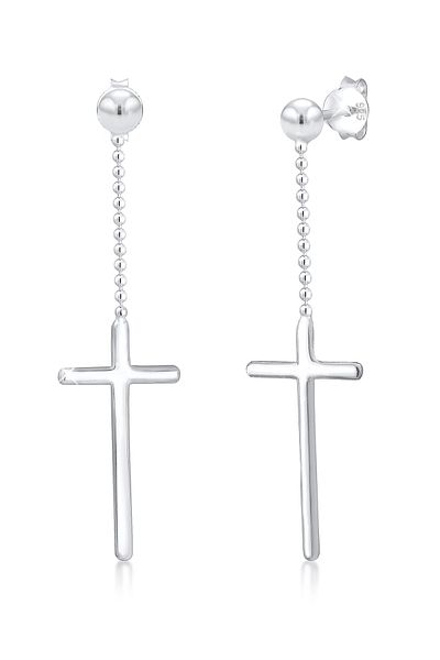 ELLI Ohrringe Ohrhänger Kreuz Geo Trend Minimal Look 925 Silber