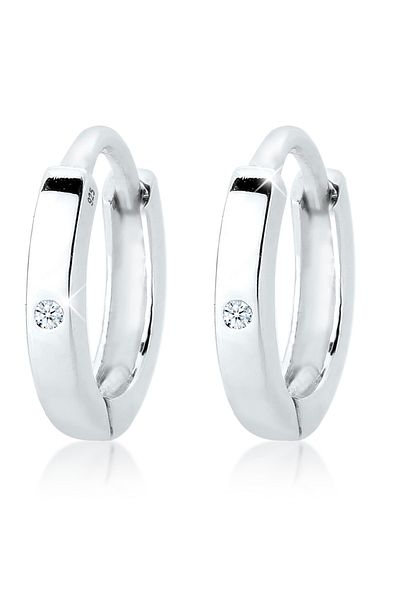ELLI Ohrringe Creolen Diamant (0,01 ct.) 925 Sterling Silber