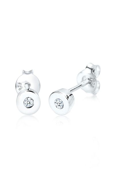 ELLI Ohrringe Basic Klassiker Diamant 0,06 ct. 925 gümüş