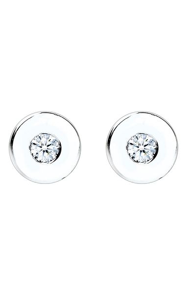 ELLI Ohrringe Basic Klassiker Diamant 0,06 ct. 925 gümüş