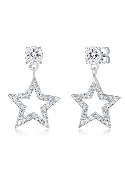 ELLI Ohrringe Sterne Sparkling Kristalle 925 Gümüş