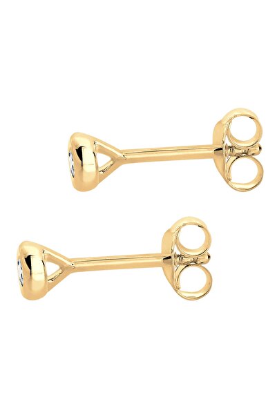 ELLI Ohrringe Basic Elegant Klassisch Diamant 585 Gelbgold