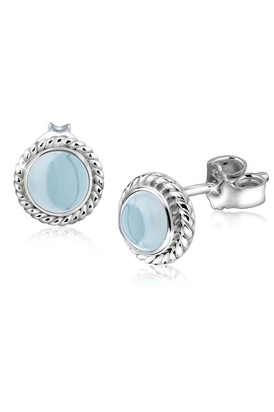 Nenalina Ohrringe Boho Aquamarin Geburtsstein März 925 Silber