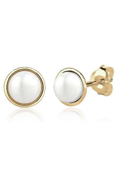 ELLI Ohrringe Perlenkugel Süßwasserzuchtperle Basic 375 Gelbgold