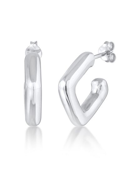 ELLI Ohrringe Creolen Stecker Viereck Quadrat 925 Silber