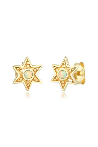 ELLI Ohrringe Stern Astro Opal Vintage Style 925 Silber