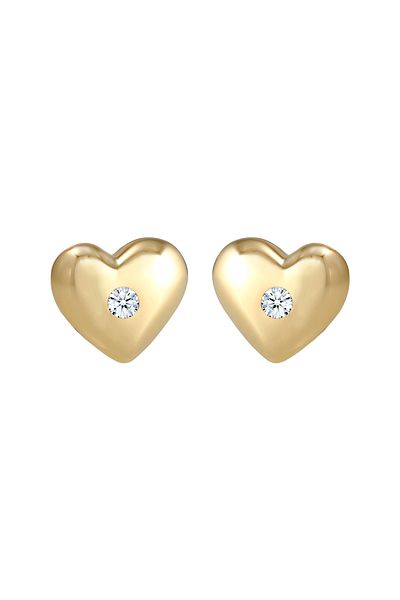 ELLI Ohrringe Kinder Herz Diamant (0,03 ct.) 585 Gelbgold