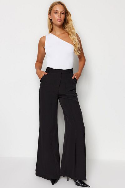 Trendyol Collection Black Palazzo/Extra Wide Leg Woven Wide Leg Trousers TWOAW24PL00093