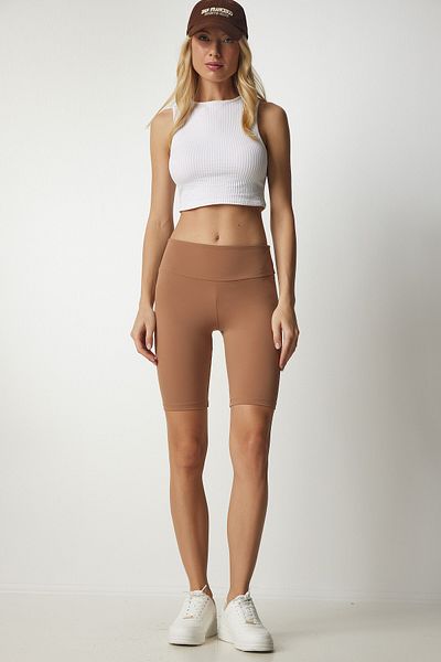 Happiness İstanbul Damskie spodenki sportowe Biscuit High Talia Restorer Legginsy UB00141