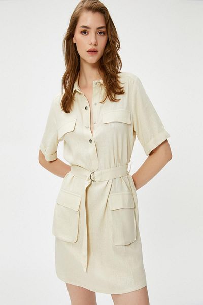 Koton Beigefarbenes Damenkleid