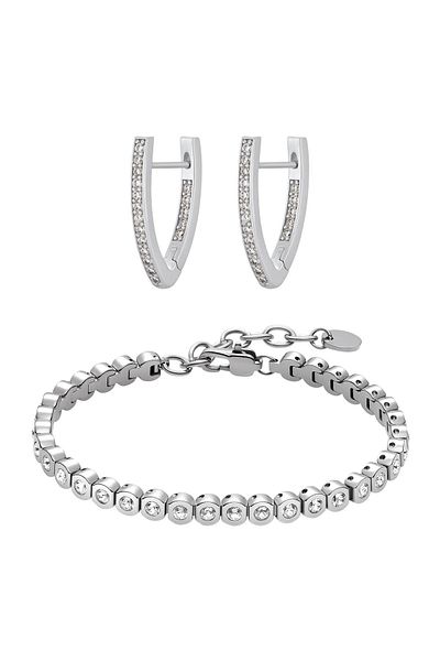 Heideman Schmuckset Frauen mit Armband und Ohrringen Set Amilla silberfarben Basic