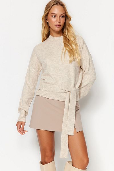 Trendyol Collection Stone Soft Textured Knitwear Sweater TWOAW24KZ00447