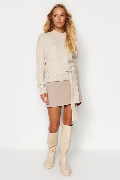 Trendyol Collection Stone Soft Textured Knitwear Sweater TWOAW24KZ00447