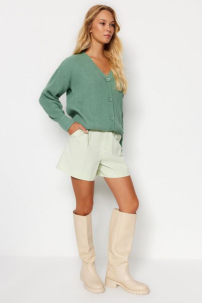 Trendyol Collection Mint Basic V-nyakú kötöttáru kardigán TWOAW24HI00383