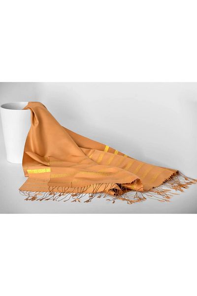 ARMANDA Glitter Silk Shawl - Mustard Color