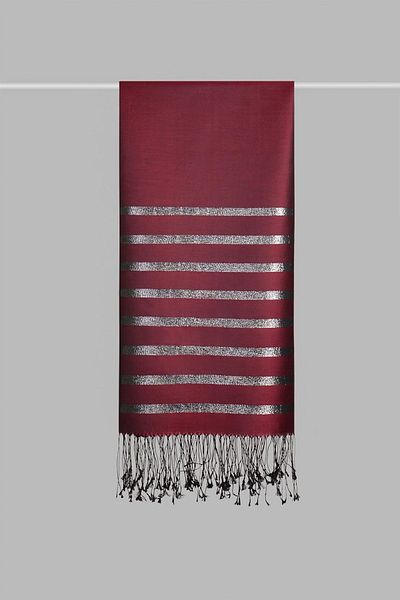 ARMANDA Glitter Silk Shawl - Black-red Color