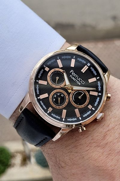 Ferrucci Copper Black Color Function Men's Wristwatch