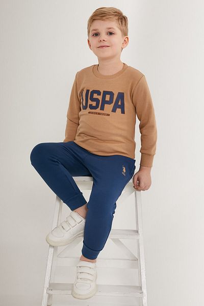 U.S. Polo Assn. ΒΑΣΗ. Σετ φόρμας Polo Assn Original Pattern White Boys