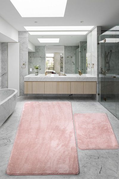 Bonny Home Relax Powder 80x150 + 50x80 cm Μεγάλο Σετ 2 Χαλιά Μπάνιου Αντιολισθητικό Σετ Τουαλέτας