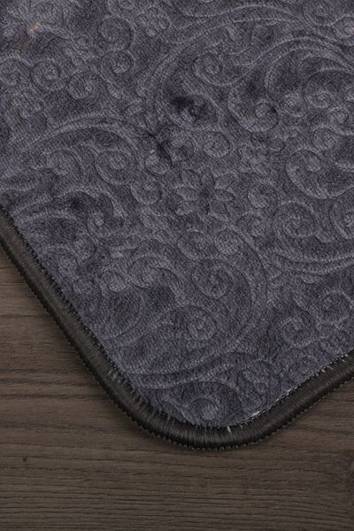 Bonny Home Nova Anthracite (80x150 + 50x80 cm) Σετ χαλάκι μπάνιου 2 τεμαχίων μεγάλου μεγέθους Αντιολισθητικό σετ καθίσματος τουαλέτας