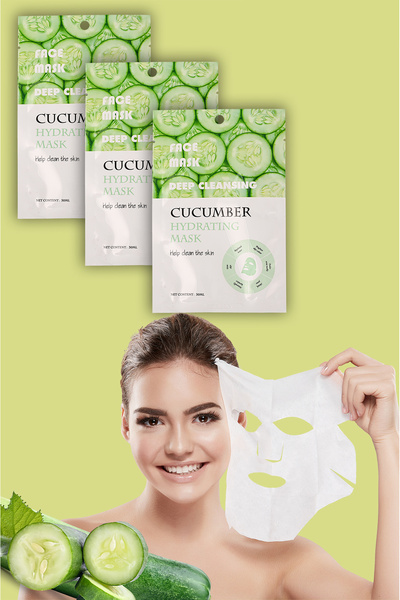 xolo 3 Adet Salatalık Özlü Nemlendirici Yüz Bakım Maskesi Cucumber Face Mask XLM359