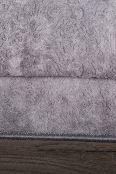 Bonny Home Nova Gray (80X150 + 50X80 cm) Large Size 2-Piece Bathroom Rug Set Non-Slip Base Toilet Set