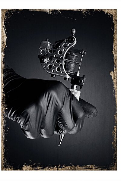 Bedeko Dövme Makinesi Resimli Mdf Tablo