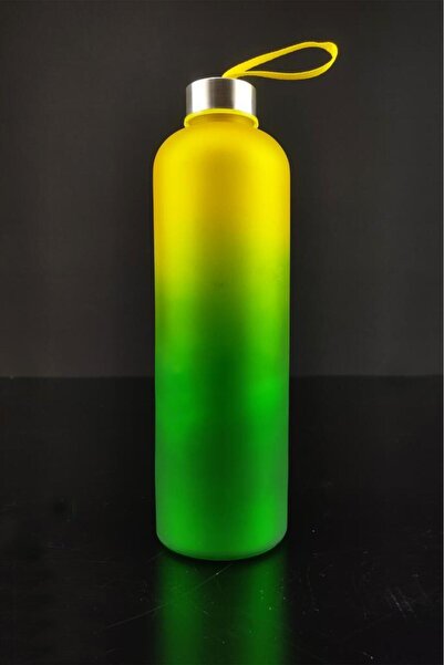 Digithome H2o Çift Renkli Motivasyon Cam Matara Su Şişesi 1000 Cc Sarı - H2o87184 C1-1-18