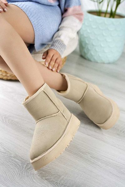 tusemmoda Νέα σεζόν Χειμερινές μπότες με χοντρή σόλα με πούπουλα μέχρι τον αστράγαλο