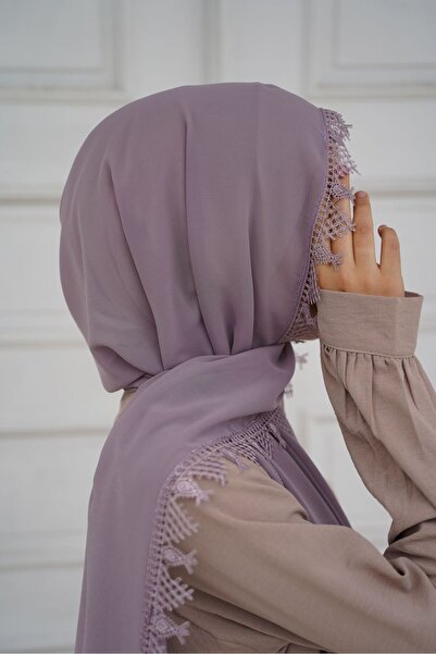 pakler tekstil Başörtüsü Şal Iğne Oyası Namaz Örtüsü, Baş Örtüsü Tesettür Giyim Mevlüt Örtüsü Sirke Kaymağı Rengi