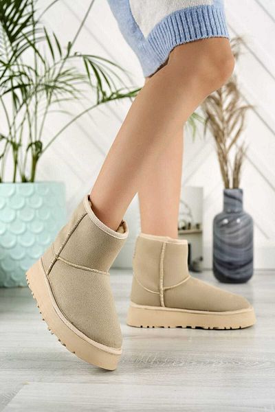 tusemmoda Νέα σεζόν Χειμερινές μπότες με χοντρή σόλα με πούπουλα μέχρι τον αστράγαλο