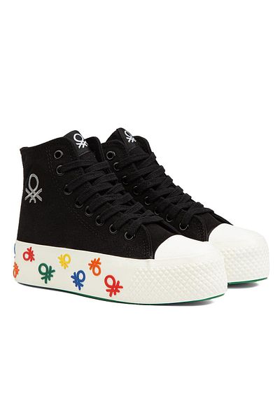 Benetton ®|BN-30943 - Black White - Women's Sports Shoes