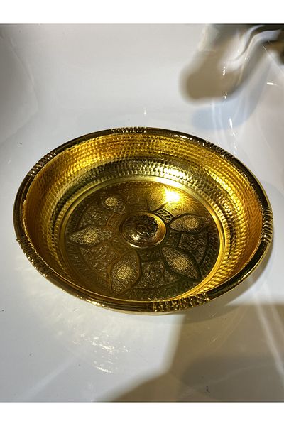 İSAOĞLU YAPI Golden Bath Bowl Complete Brass Heavy Bowl Stainless Basin Bowl Basin Faucet Gold Color