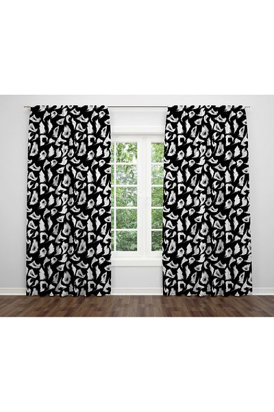 ALBANHOME Alban Home Honeycomb Pattern Digital Printing Double Wing Background Curtain