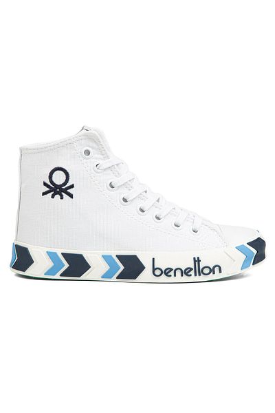 Benetton ® |   BN-90621- Alb Bleumarin - Pantofi sport pentru damă
