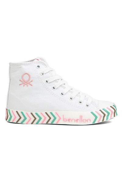 Benetton ® |   BN-90625- Alb Roz - Pantofi sport pentru damă