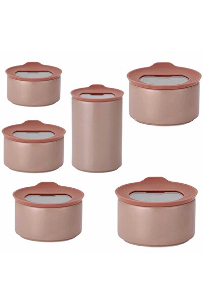 NEOFLAM Fika One Seramik 6 Farklı Boy Pembe Saklama Kabı D-NEONE0-6B