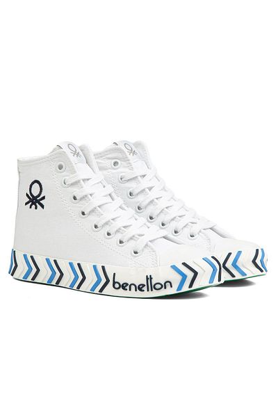 Benetton ® |   BN-90625- Alb Bleumarin - Pantofi sport pentru damă