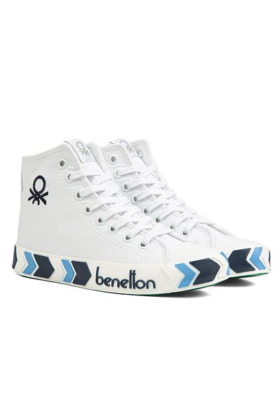 Benetton ® |   BN-90621- Alb Bleumarin - Pantofi sport pentru damă