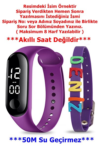 Ct Çocuk Saati-Dokunmatik Led Kız Erkek Çocuk Kol Saati-İsme Özel Bileklik -5...