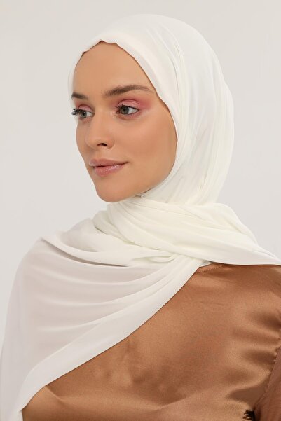 Altobeh Ready Practical Luxury Neck Collar Beaded Chiffon Shawl Ecru