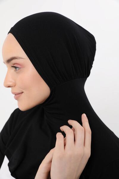 Altobeh Neck Collar Bonnet Long Sleeve Black
