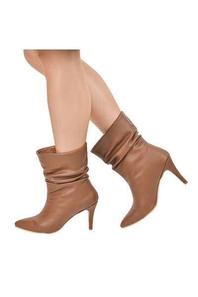 NOOSY Gusseted Special Design Women's Brown Boots