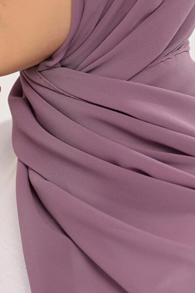 Altobeh Ready Practical Luxury Neck Collar Boneli Chiffon Shawl Light Maroon