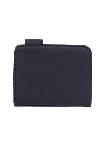 Newish Men's Black Vegan Leather Functional Card Holder and Wallet