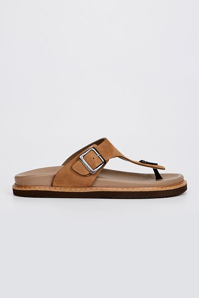 Valmenti Valerio Men's Mink Nubuck Genuine Leather Flat Slippers