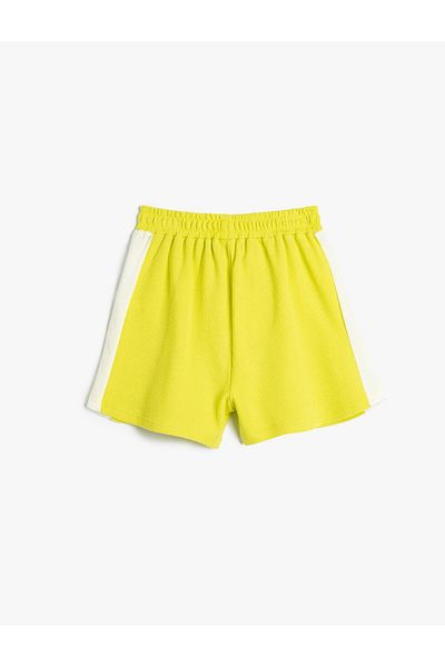 Koton Cotton Color Contrasted Shorts - Waist Tied